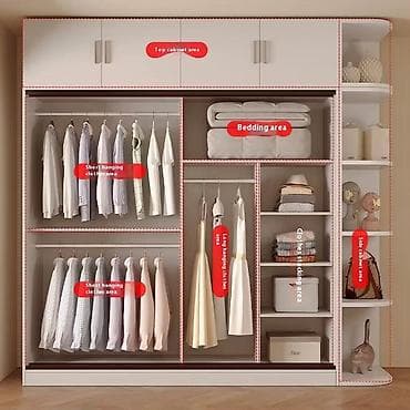 ЗИЛ: Müasir çoxfunksiyalı qarderob sistemi - Rəng: ağ korpus, qızılı dekor at lalafo.az — 2 ЗИЛ: Müasir çoxfunksiyalı qarderob sistemi - Rəng: ağ korpus, qızılı dekor — 2