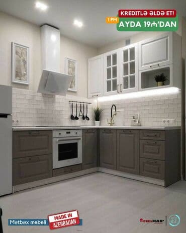 Sifarişlə mətbəx dəsti, Özü çəkən petlələr, Sadə laminat, Kredit var, Pulsuz çatdırılma, Rayonlara çatdırılma lalafo.az -da Sifarişlə mətbəx dəsti, Özü çəkən petlələr, Sadə laminat, Kredit var, Pulsuz çatdırılma, Rayonlara çatdırılma