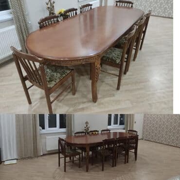 Qonaq otağı üçün, İşlənmiş, Açılmayan, Oval masa, 8 stul lalafo.az -da Qonaq otağı üçün, İşlənmiş, Açılmayan, Oval masa, 8 stul