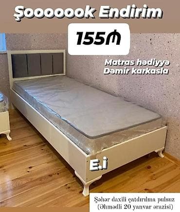 Yeni, Təknəfərlik çarpayı, Matras ilə lalafo.az -da Yeni, Təknəfərlik çarpayı, Matras ilə