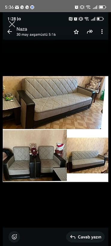 Диван, 2 кресла at lalafo.az Диван, 2 кресла