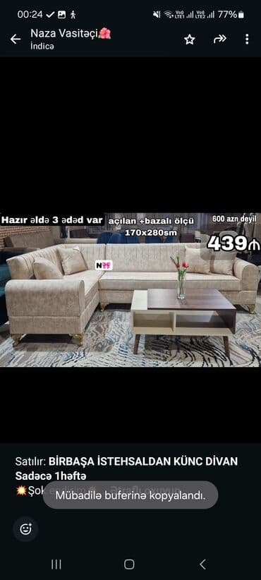 Künc divan, Qonaq otağı üçün, Bazalı, Açılan lalafo.az -da Künc divan, Qonaq otağı üçün, Bazalı, Açılan