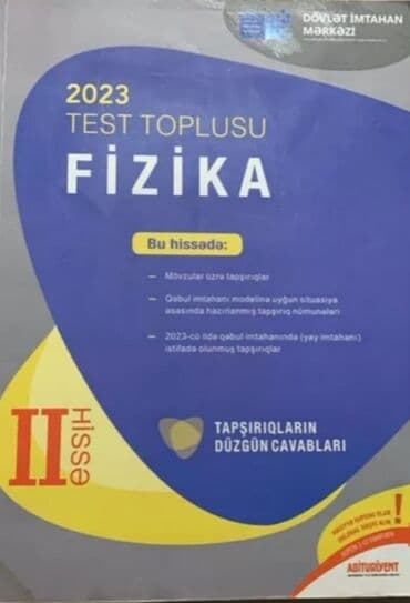 Məhsul: “2023 Test Toplusu – Fizika”, II hissə Xüsusiyyətlər: - lalafo.az -da Məhsul: “2023 Test Toplusu – Fizika”, II hissə Xüsusiyyətlər: -