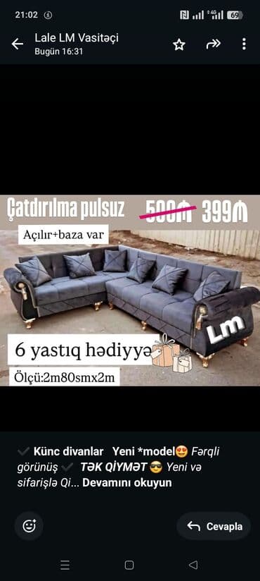 Künc divan lalafo.az -da Künc divan