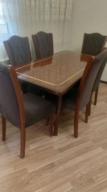 Qonaq otağı üçün, Açılmayan, Dördbucaq masa, 6 stul lalafo.az -da Qonaq otağı üçün, Açılmayan, Dördbucaq masa, 6 stul