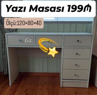 Пуфики на заказ: Yazı masası – praktik və geniş saxlama yerləri ilə. Ölçü: 120×80×40 at lalafo.az — 1 Пуфики на заказ: Yazı masası – praktik və geniş saxlama yerləri ilə. Ölçü: 120×80×40 — 1