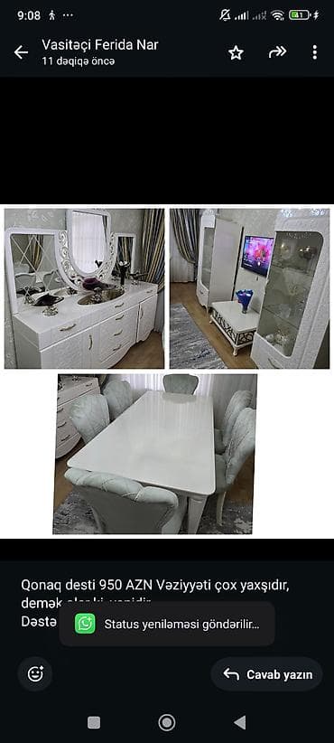 Qonaq desti 950 AZN Vəziyyəti çox yaxşıdır, demək olar ki, yenidir lalafo.az -da Qonaq desti 950 AZN Vəziyyəti çox yaxşıdır, demək olar ki, yenidir