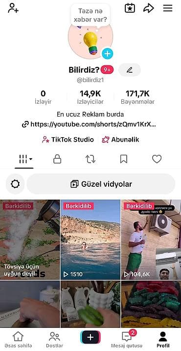 Xidmət: TikTok profili üzərindən reklam yerləşdirilməsi Təsvir: - lalafo.az -da Xidmət: TikTok profili üzərindən reklam yerləşdirilməsi Təsvir: -