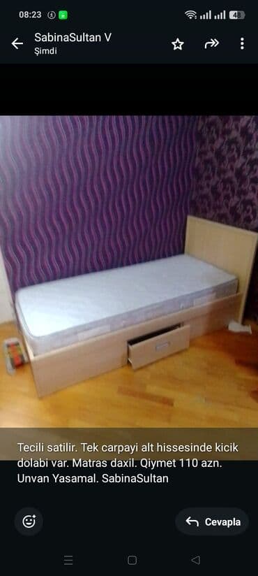 Təknəfərlik çarpayı lalafo.az -da Təknəfərlik çarpayı