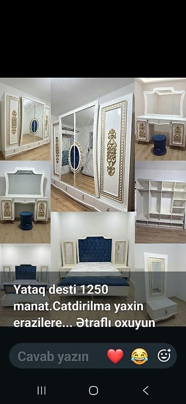 Yataq desti 1250 manat.*Catdirilma yaxin erazilere pulsuz,rayonlara at lalafo.az Yataq desti 1250 manat.*Catdirilma yaxin erazilere pulsuz,rayonlara