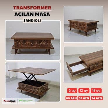 Jurnal masası, Yeni, Transformer, Laminat, Dördbucaq masa lalafo.az -da Jurnal masası, Yeni, Transformer, Laminat, Dördbucaq masa