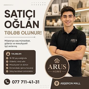 Продавец-консультант требуется, Только для мужчин, 18-29 лет, Без опыта at lalafo.az Продавец-консультант требуется, Только для мужчин, 18-29 лет, Без опыта