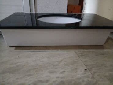 Duş poddonları: Hamam üçün qranit üstlü lavabo və güzgü dəsti - Masaüstü: qara parlaq lalafo.az -da — 1 Duş poddonları: Hamam üçün qranit üstlü lavabo və güzgü dəsti - Masaüstü: qara parlaq — 1