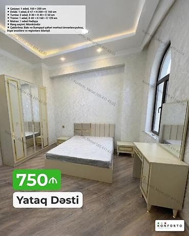 Yataq Dəsti – 750 ₼ Komplektin tərkibi və ölçülər: - Çarpayı: 1 ədəd lalafo.az -da Yataq Dəsti – 750 ₼ Komplektin tərkibi və ölçülər: - Çarpayı: 1 ədəd