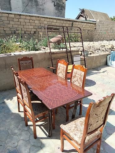 İşlənmiş, Açılmayan, Oval masa, 6 stul lalafo.az -da İşlənmiş, Açılmayan, Oval masa, 6 stul
