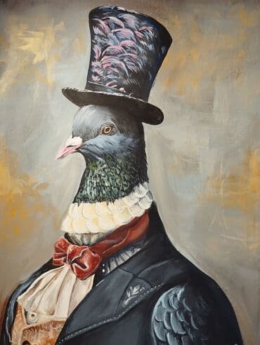 Məhsul: Orijinal rəsm əsəri – “Şlyapalı Göyərçin Portreti” - Texnika lalafo.az -da Məhsul: Orijinal rəsm əsəri – “Şlyapalı Göyərçin Portreti” - Texnika