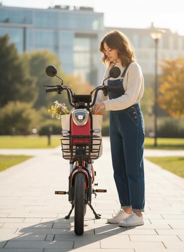 Elektrik skuter Xüsusiyyətlər: - Ön tərəfdə iri metal yük səbəti – lalafo.az -da Elektrik skuter Xüsusiyyətlər: - Ön tərəfdə iri metal yük səbəti –