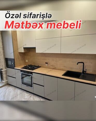 Özəl sifarişlə hazırlanmış müasir mətbəx mebeli - Düz xəttli lalafo.az -da Özəl sifarişlə hazırlanmış müasir mətbəx mebeli - Düz xəttli