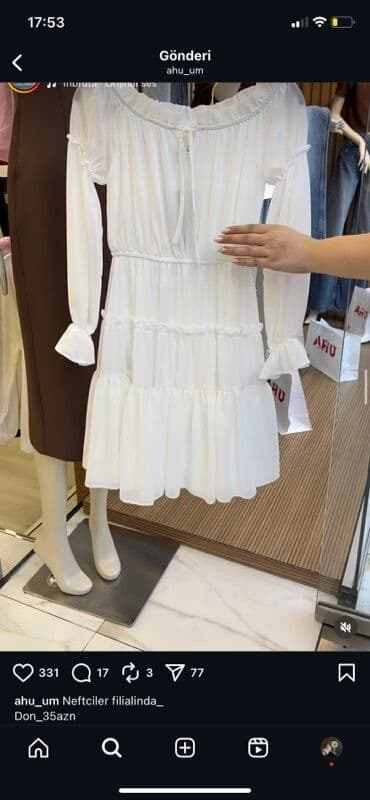 Ağ rəngli volantlı qısa don - Model: Off-shoulder (elastik açıq lalafo.az -da Ağ rəngli volantlı qısa don - Model: Off-shoulder (elastik açıq