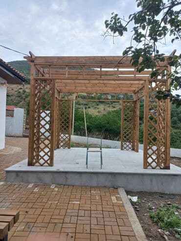 Açıq hava üçün taxta pergola/kamelya konstruksiyası - Material lalafo.az -da Açıq hava üçün taxta pergola/kamelya konstruksiyası - Material