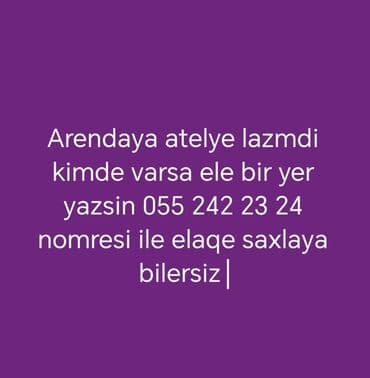 Hazir atelye lazmdi avadanliqla hazir islek veziyetde olan xais kim lalafo.az -da Hazir atelye lazmdi avadanliqla hazir islek veziyetde olan xais kim