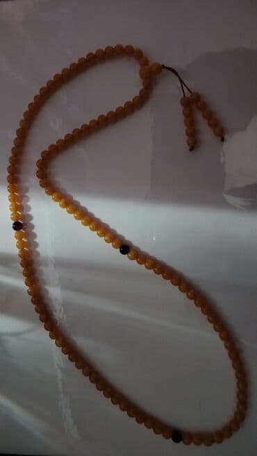 Цепочки: 108 dənə kəhrəba 3 dənə aslan göz - Material: Bal rəngli muncuqlar at lalafo.az — 2 Цепочки: 108 dənə kəhrəba 3 dənə aslan göz - Material: Bal rəngli muncuqlar — 2