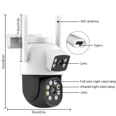 Wi‑Fi Smart PTZ Təhlükəsizlik Kamerası – açıq məkan üçün - 5G Wi‑Fi lalafo.az -da Wi‑Fi Smart PTZ Təhlükəsizlik Kamerası – açıq məkan üçün - 5G Wi‑Fi