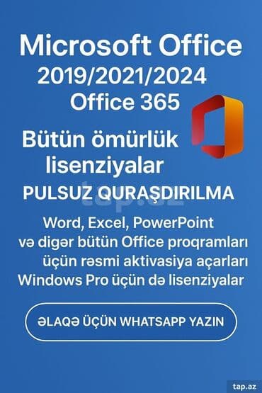 Microsoft Office : 2019, 2021, 2024 Lisenziya Açarları Kompüteriniz lalafo.az -da Microsoft Office : 2019, 2021, 2024 Lisenziya Açarları Kompüteriniz