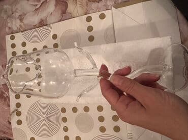 2 cüt Şüşə dekorativ bakal – lalə formasında - Material: şəffaf şüşə lalafo.az -da 2 cüt Şüşə dekorativ bakal – lalə formasında - Material: şəffaf şüşə