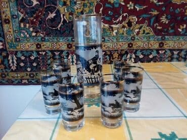 Şüşə qrafin və stəkan dəsti - Dəst: 1 qrafin + 6 hündür stəkan - lalafo.az -da Şüşə qrafin və stəkan dəsti - Dəst: 1 qrafin + 6 hündür stəkan -