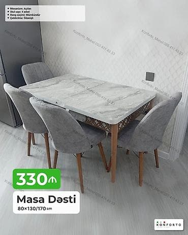 Masa Dəsti – açılan mexanizmli - Ölçü: 80×130/170 sm (uzadıla bilən at lalafo.az Masa Dəsti – açılan mexanizmli - Ölçü: 80×130/170 sm (uzadıla bilən
