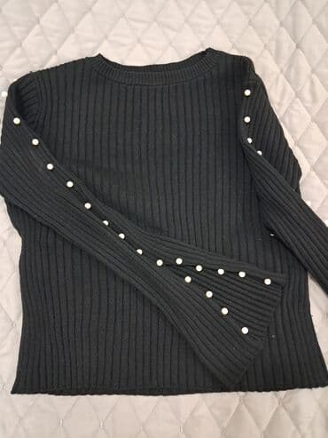Qara rəngli qadın sviteri - Dizayn: Uzunsov rezinli (rib) trikotaj lalafo.az -da Qara rəngli qadın sviteri - Dizayn: Uzunsov rezinli (rib) trikotaj