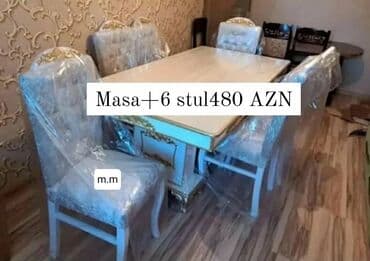 Qonaq otağı üçün, Yeni, Açılmayan, Dördbucaq masa, 6 stul lalafo.az -da Qonaq otağı üçün, Yeni, Açılmayan, Dördbucaq masa, 6 stul