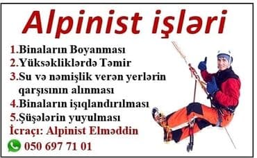 Alpinist Elməddin tərəfindən binaların boyanması, yüksəkliklərdə təmir lalafo.az -da Alpinist Elməddin tərəfindən binaların boyanması, yüksəkliklərdə təmir