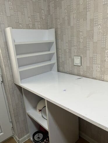 Магазинная мебель на заказ: Прямой стол, Без стула, С полками, Без выдвижных ящиков, МДФ at lalafo.az — 1 Магазинная мебель на заказ: Прямой стол, Без стула, С полками, Без выдвижных ящиков, МДФ — 1