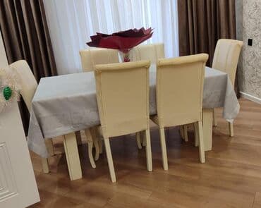 Qonaq otağı üçün, İşlənmiş, Kvadrat masa, 6 stul lalafo.az -da Qonaq otağı üçün, İşlənmiş, Kvadrat masa, 6 stul