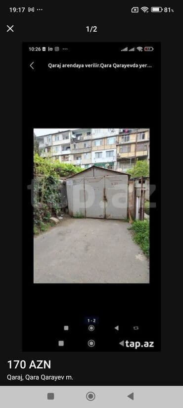 Qara Qarayev metrosu ərazisində metal qutu tipli qaraj icarəyə lalafo.az -da Qara Qarayev metrosu ərazisində metal qutu tipli qaraj icarəyə