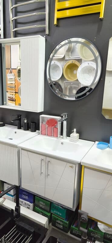 Vanna otağı üçün lavabo dolabı və güzgü dəsti - Ağ rəngli, müasir lalafo.az -da Vanna otağı üçün lavabo dolabı və güzgü dəsti - Ağ rəngli, müasir