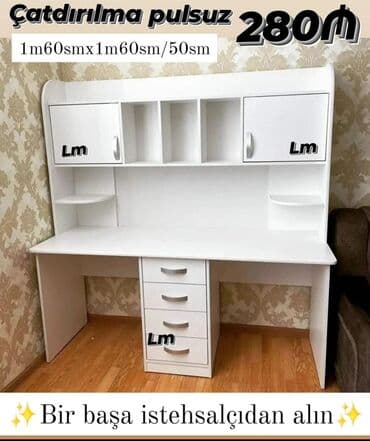 *Yazı masası / iş masası* _*EMDİRİMLƏ*_ Qiymət : *280₼* ➡️Məhsul yeni lalafo.az -da *Yazı masası / iş masası* _*EMDİRİMLƏ*_ Qiymət : *280₼* ➡️Məhsul yeni