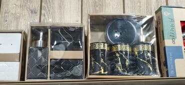 Qızılı naxışlı qara vanna otağı aksesuar dəstləri - Dəst 1 (sol lalafo.az -da Qızılı naxışlı qara vanna otağı aksesuar dəstləri - Dəst 1 (sol