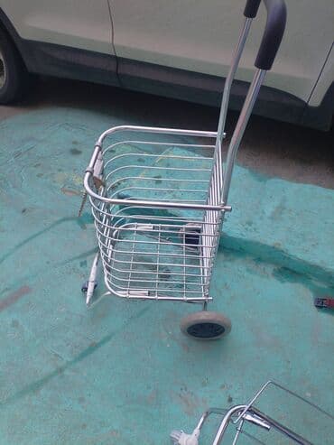 Mağaza arabaları: TEZE üc təkərli metal alış-veriş arabası - Material: parlaq xrom lalafo.az -da — 3 Mağaza arabaları: TEZE üc təkərli metal alış-veriş arabası - Material: parlaq xrom — 3