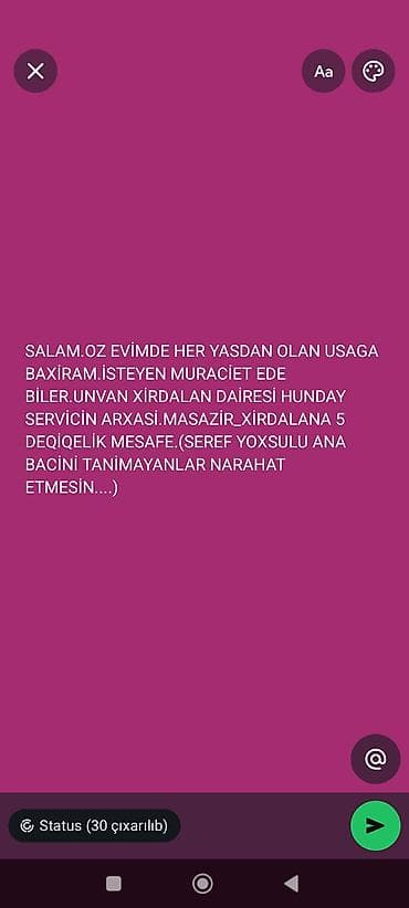 Uşaq baxımı xidməti - Öz evimdə bütün yaş qruplarından olan uşaqlara lalafo.az -da Uşaq baxımı xidməti - Öz evimdə bütün yaş qruplarından olan uşaqlara