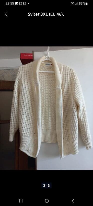 Ağ rəngli qadın kardiqanı – 3XL (EU 46) - Model: Açıq önlü, qalın lalafo.az -da Ağ rəngli qadın kardiqanı – 3XL (EU 46) - Model: Açıq önlü, qalın