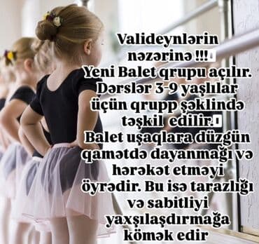 Uşaqlar üçün balet dərsləri - Yeni balet qrupları açılır. - Dərslər lalafo.az -da Uşaqlar üçün balet dərsləri - Yeni balet qrupları açılır. - Dərslər