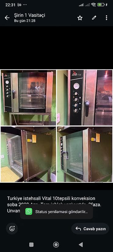 Turkiye istehsali Vital 10tepsili konveksion soba 2900 Azn. Tam ishlek at lalafo.az Turkiye istehsali Vital 10tepsili konveksion soba 2900 Azn. Tam ishlek