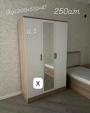 Üç qapılı paltar dolabı – model G_1 - Ölçü: 200 × 120 × 47 sm lalafo.az -da Üç qapılı paltar dolabı – model G_1 - Ölçü: 200 × 120 × 47 sm
