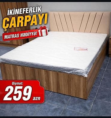 İkinefərlik çarpayı – matras hədiyyə! - Müasir dizaynlı, yumşaq parça lalafo.az -da İkinefərlik çarpayı – matras hədiyyə! - Müasir dizaynlı, yumşaq parça