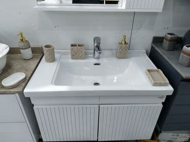 Moydadırlar: Mətbəx və/və ya vanna otağı üçün ağ rəngli lavabo və şkaf dəsti - lalafo.az -da — 2 Moydadırlar: Mətbəx və/və ya vanna otağı üçün ağ rəngli lavabo və şkaf dəsti - — 2