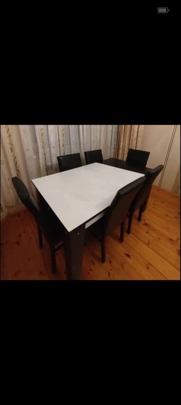 Qonaq otağı üçün, İşlənmiş, Açılmayan, Dördbucaq masa, 6 stul lalafo.az -da Qonaq otağı üçün, İşlənmiş, Açılmayan, Dördbucaq masa, 6 stul