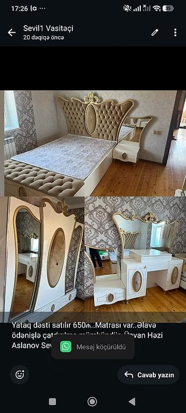 Yataq dəsti satılır 650₼. Matrası var. Əlavə ödənişlə çatdırılma lalafo.az -da Yataq dəsti satılır 650₼. Matrası var. Əlavə ödənişlə çatdırılma